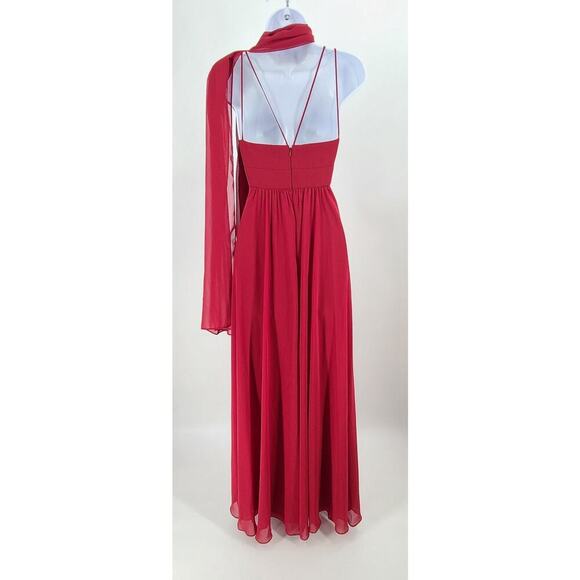 David's bridal Vintage Y2K Fairy Grunge Babydoll women's gown ruby red Size 16 - Picture 2 of 7